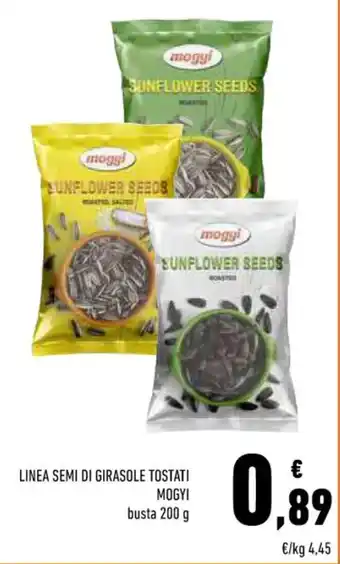 Conad LINEA SEMI DI GIRASOLE TOSTATI MOGYI busta 200 g offerta