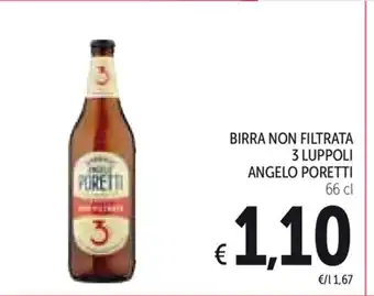 Spazio Conad Birra Non Filtrata 3 Luppoli Angelo Poretti 66 cl offerta