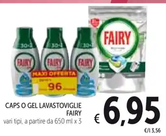 Spazio Conad Caps O Gel Lavastoviglie Fairy 650ml x 3 offerta