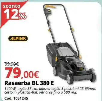 Brico Io Alpina Rasaerba BL 380 E offerta