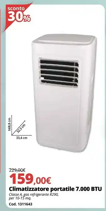 Brico Io Climatizzatore Portatile 7000 BTU offerta
