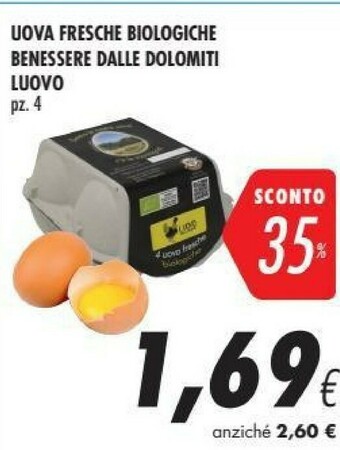 Coop Luovo Uova Fresche Biologiche Benessere Dalle Dolomiti offerta