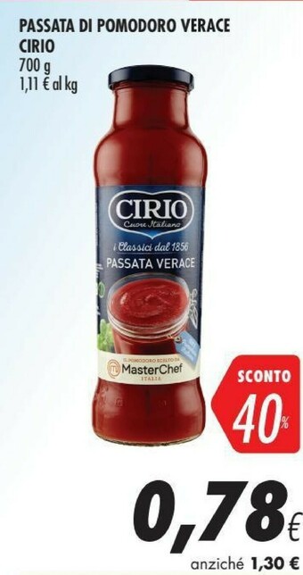 Coop Cirio La Verace Passata 700 G(ml) offerta