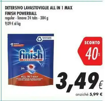 Coop Finish Etersivo Lavastoviglie All In 1 Max Powerball offerta