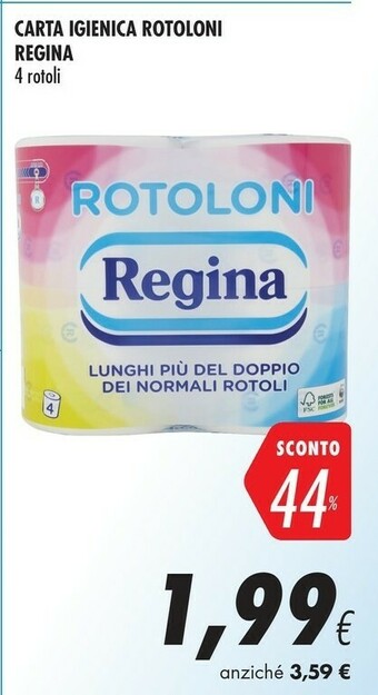 Coop Regina Carta Igienica Rotoloni offerta