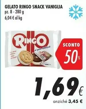 Coop Ringo Gelato Snack Gusto Vaniglia offerta