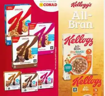 Conad LINEA KELLOGG'S barrette special k, cereali special k, vari tipi, all brain offerta