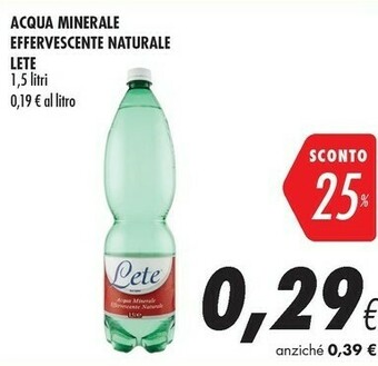 Coop Lete Acqua Minerale Effervescente Naturale offerta
