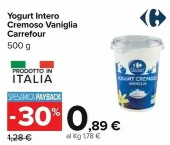 Carrefour Carrefour - Yogurt Alla Vaniglia Cremoso 500 G(ml) offerta