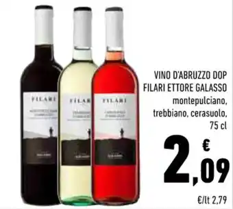 Conad VINO D'ABRUZZO DOP FILARI ETTORE GALASSO montepulciano, trebbiano, cerasuolo, 75 cl offerta