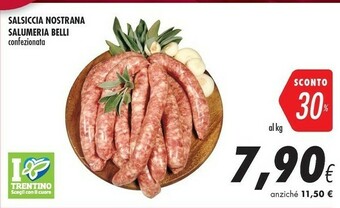 Coop Salumeria Belli Salsiccia Nostrana offerta