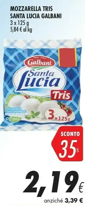 Coop Galbani Santa Lucia Tris Mozzarella 375 G(ml) offerta