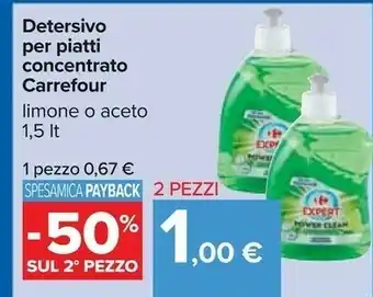 Carrefour Carrefour Detersivo Per Piatti Concentrato Limone/ Aceto offerta