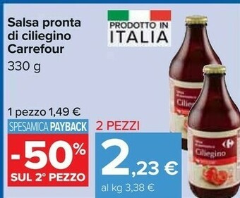 Carrefour Carrefour Salsa Pronta Di Ciliegino offerta