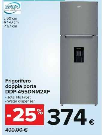 Carrefour Daya Frigorifero Doppia Porta DDP-455DNM2XF offerta