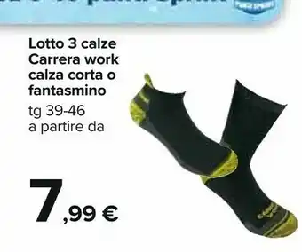 Carrefour Lotto 3 Calze Carrera Work Calza Corta O Fantasmino offerta