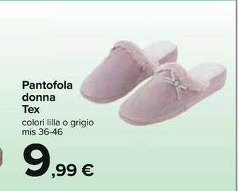 Carrefour Tex Pantofole Donna offerta