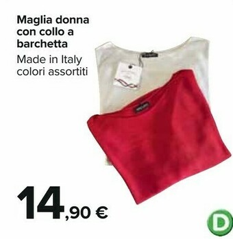 Carrefour Maglia Donna Con Collo A Barchetta offerta