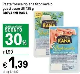 Iper La Grande Giovanni rana pasta fresca ripiena sfogliavelo offerta
