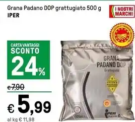 Iper La Grande Iper grana padano dop grattugiato offerta