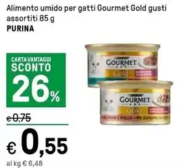 Iper La Grande Purina alimento umido per gatti gourmet gold offerta