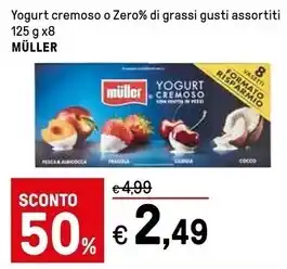 Iper La Grande Muller yogurt cremoso o zero% di grassi offerta