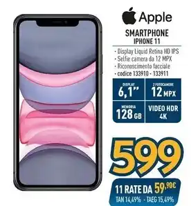 Sinergy Apple iphone 11 128gb nero offerta