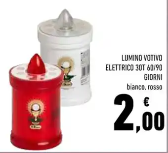 Conad LUMINO VOTIVO ELETTRICO 30T 60/90 GIORNI bianco, rosso offerta