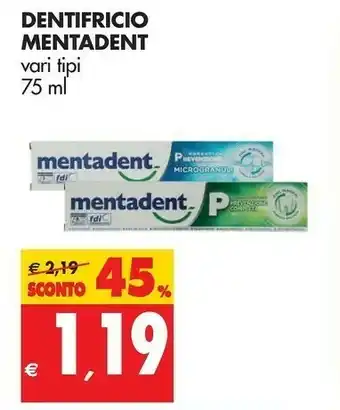 Tigros Mentadent Dentifricio offerta