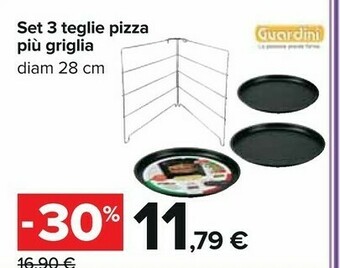 Carrefour Set 3 Teglie Pizza Piu Griglia offerta