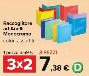 Carrefour Raccoglitore Ad Anelli Monocromo offerta