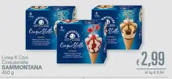 Unes Sammontana 6 Coni Cinque Stelle Caffè 450 G(ml) offerta