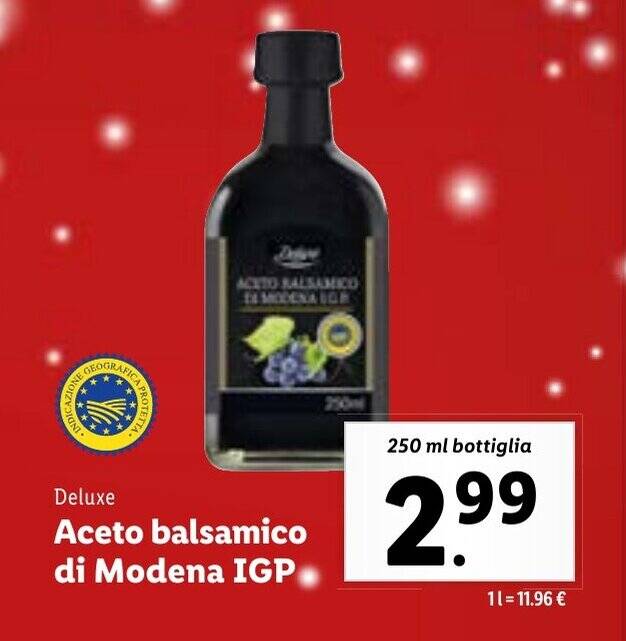 Deluxe Aceto balsamico di Modena IGP 250 ml offerta di Lidl
