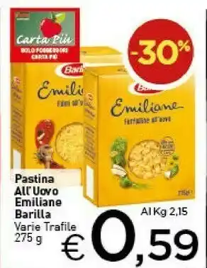 Crai Barilla Emiliane Lasagne All'Uovo 250 G(ml) offerta