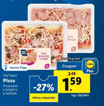 Lidl Chef Select Pizza 200/215 g offerta