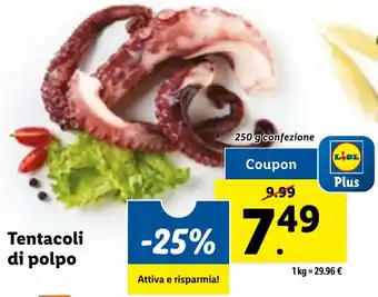Lidl Tentacoli di polpo 250 g offerta