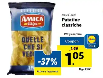 Lidl Amica Chips Patatine classiche 190 g offerta