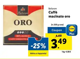Lidl Bellarom Caffè macinato oro 2x 250 g offerta