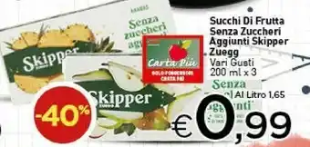 Crai Zuegg Skipper Frutti Di Bosco Senza Zuccheri Aggiunti 600 G(ml) offerta