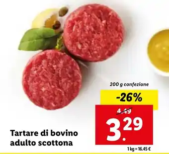 Lidl Tartare di bovino adulto scottona 200 g offerta