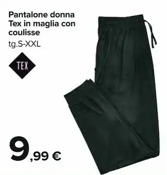 Carrefour Tex Pantalone Donna In Maglia Con Coulisse offerta
