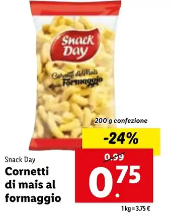 Lidl Snack Day Cornetti di mais al formaggio 200 g offerta