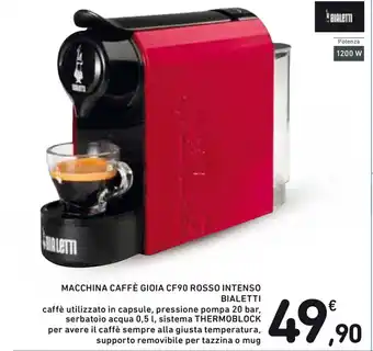 Spazio Conad Macchina Caffè Gioia CF90 Rosso Intenso Bialetti offerta