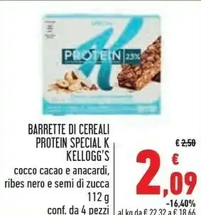 Conad Kelloggs Kellogg's Special K Barrette Di Cereali Cocco Cacao E Anacardi/Ribes Nero E Semi Di Zucca offerta