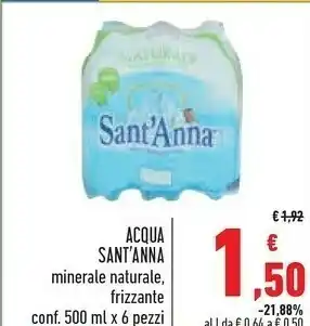 Conad Sant'anna Acqua Minerale Naturale 3000 G(ml) offerta