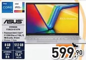 Unieuro Asus f1504za-nj167w i7-1255u computer portatile 39,6 cm (15.6) full hd intel core i7 8 gb ddr4-sdram 512 gb ssd wi-fi 6e (802 offerta
