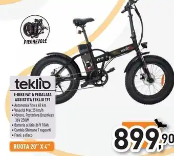 Unieuro Teklio - e-bike fat a pedalata assistita tf1 offerta