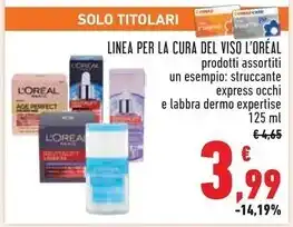 Conad Superstore L'oreal linea per la cura del viso offerta