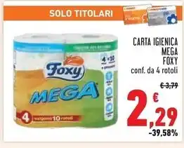 Conad Superstore Foxy carta igienica mega offerta