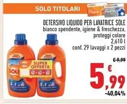 Conad Superstore Sole detersivo liquido per lavatrice offerta